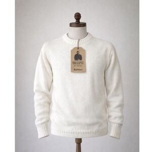 Barbour Norton Sons London North Crew Fisherman Knit Shetland Sweater NEW L $328